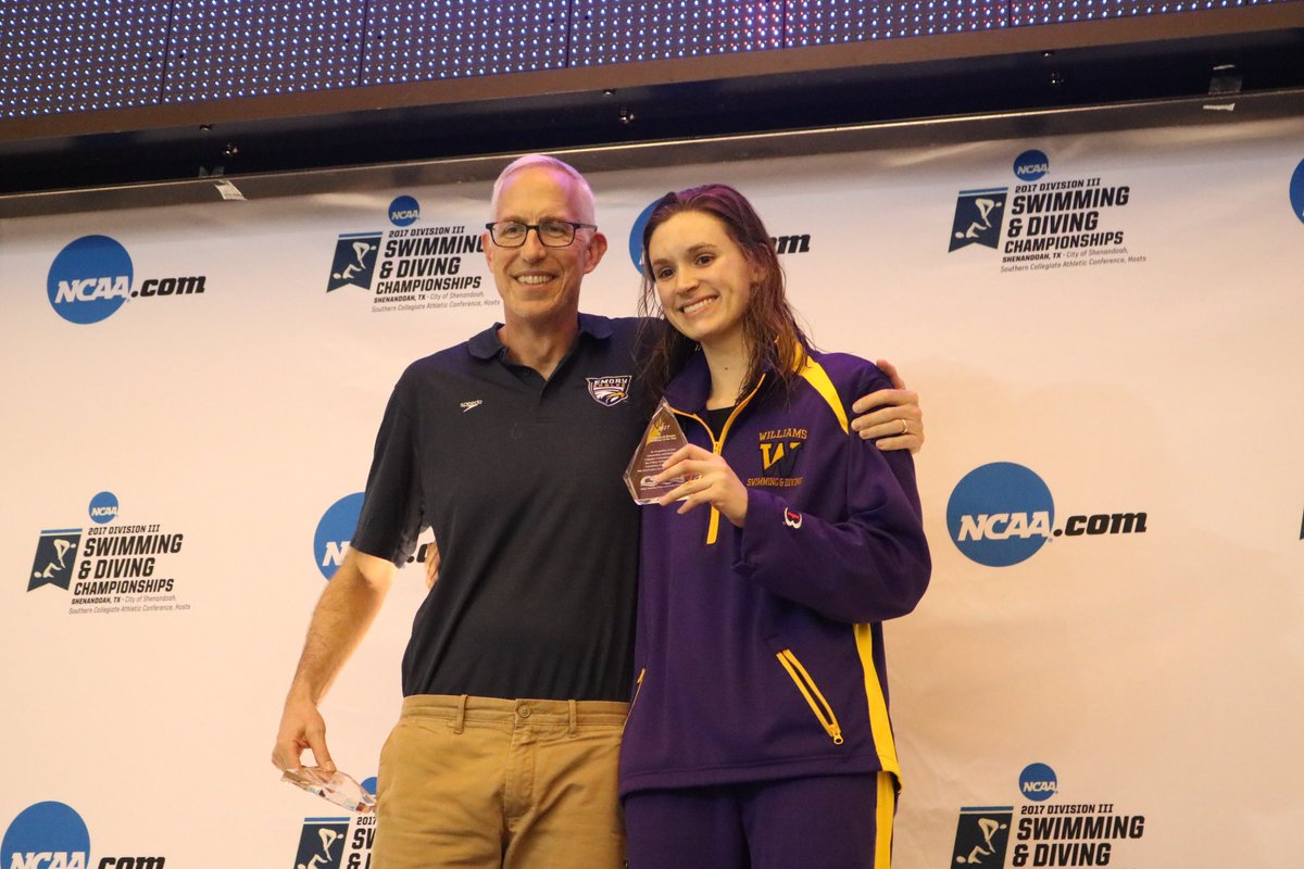 Emma Waddell of <a href="/EphSports/">Williams College Ephs</a> is the Women's Swimmer of the Year and Jon Howell of <a href="/EmoryAthletics/">Emory Athletics</a> is the Women's Swimming Coach of the Year!