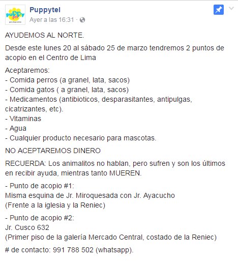 Melissita1204's tweet photo. @jessica4644 @PetBox_ También hay puntos de acopio en el Centro de Lima #UnaSolaFuerza https://t.co/G91cCJddUZ