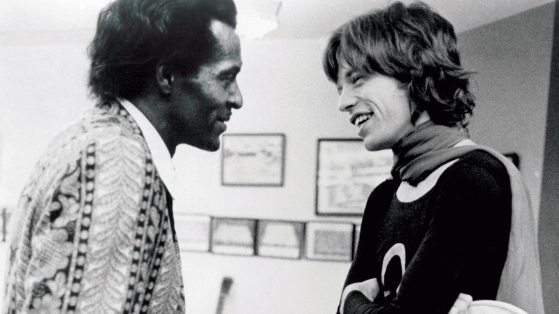 FeministHazza's tweet photo. There would be no @RollingStones, without Chuck Berry. RIP, legend, and thank you.💜💙 https://t.co/H85ZG52cev
