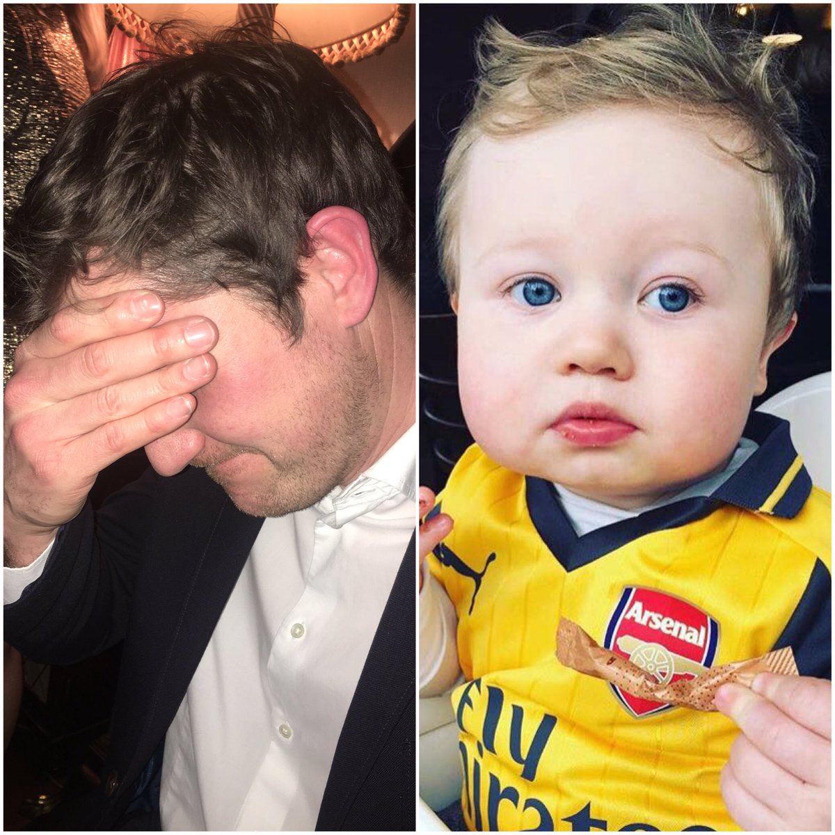 AdamJSmithy's tweet photo. Pray for my mate who took his son who was wearing an Arsenal shirt to the barbers today and he got offered a free haircut for his stress 😂 https://t.co/cx7AxfZKxa