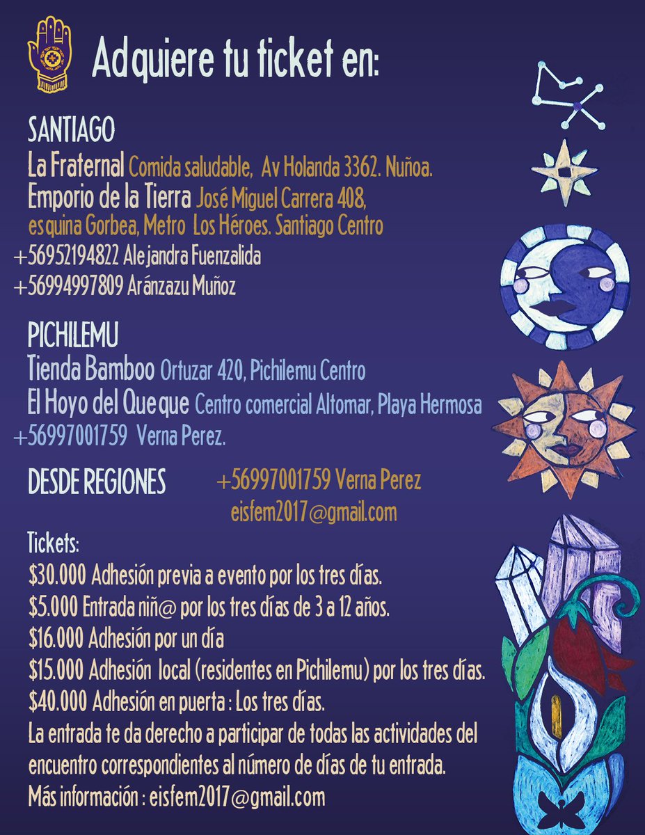 SaberesFem2017's tweet photo. PUNTOS DE VENTA + PROMOCIONES+ PREVENTA EXTENDIDA
#SaberesFemeninos2017
#PuntadeLobos  #Pichilemu
31 de marzo al 02 de abril https://t.co/YFyt7fJMun