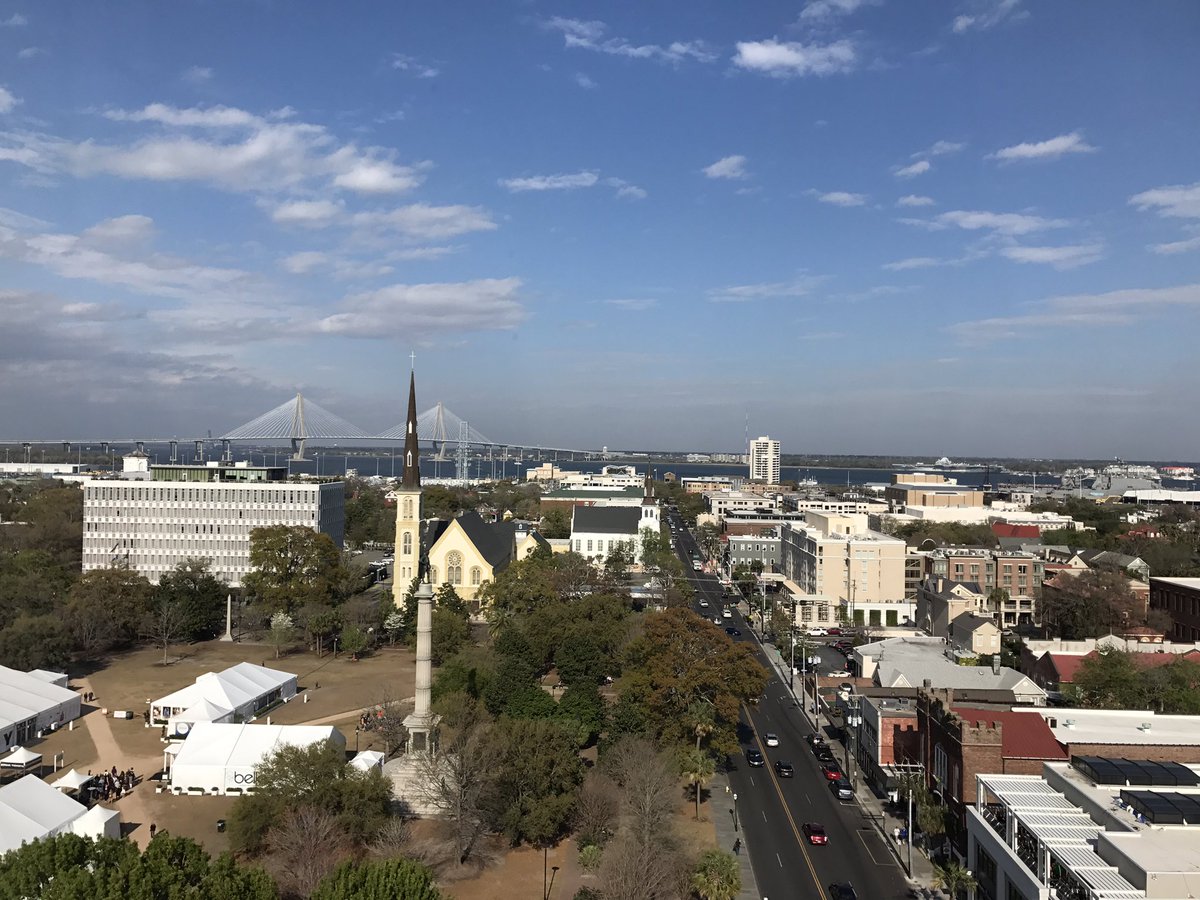 Trails_Tris's tweet photo. Gorgeous views at @FMHCharleston...but disappointing service. Jury is out on whether we'll return. (I love the Ravenel in the background!) https://t.co/vJLOAziovI