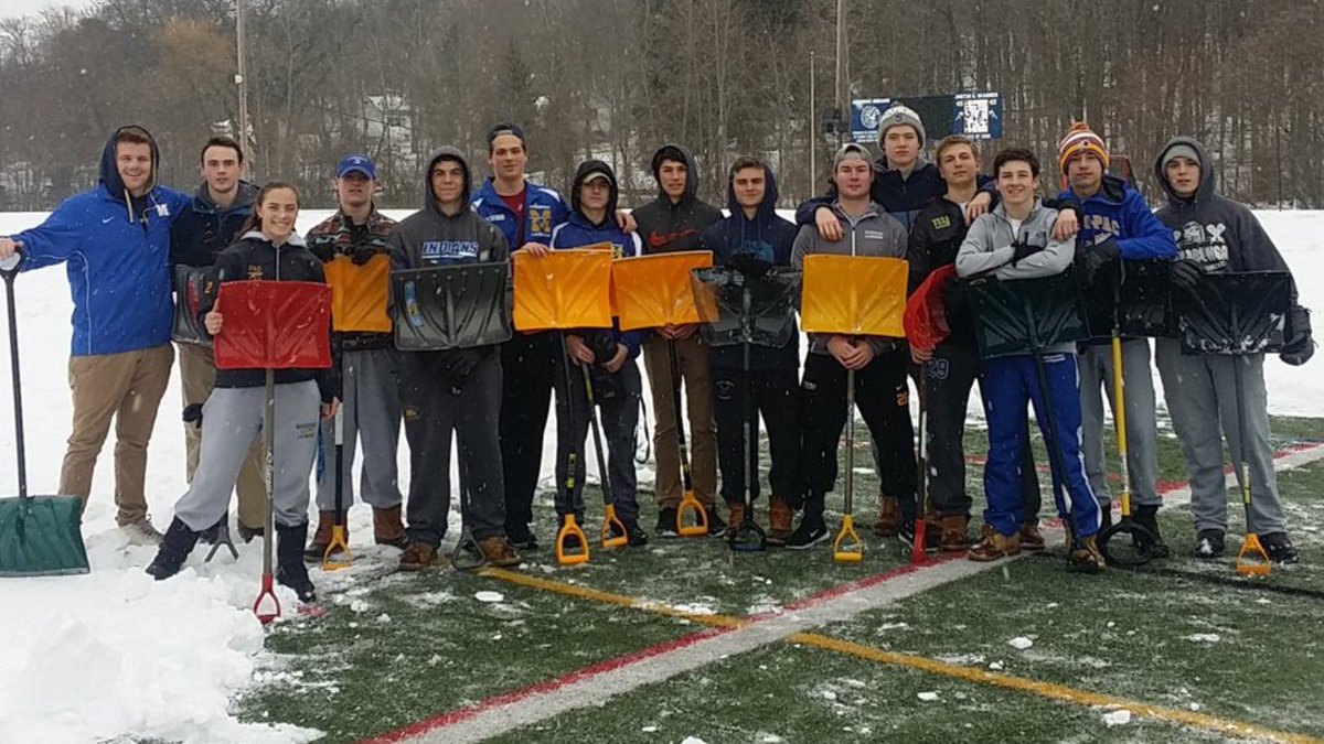 Old school snow removal in Mahopac.