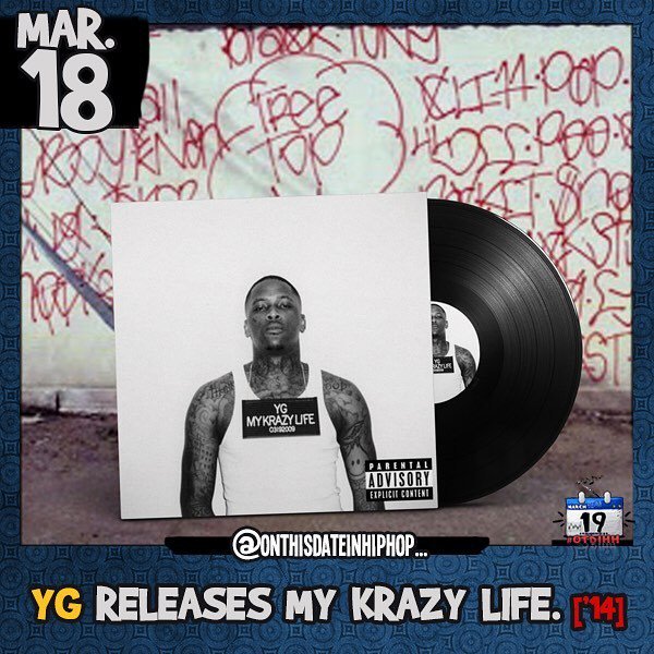 TeamOTDIHH's tweet photo. #OnThisDateInHipHop, @YG released his debut album #MyKrazyLife on #PushazInk / Borporate T… https://t.co/UIfsDyQbD1 https://t.co/PHqyzmTtso