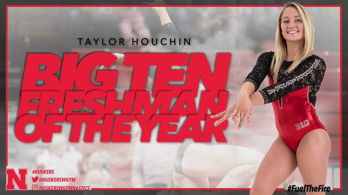 HuskerWGym's tweet photo. Congratulations to our own @taylor_houchin for being named Big Ten freshman of the year! 🔥

#FuelTheFire https://t.co/pYBN6l4azc