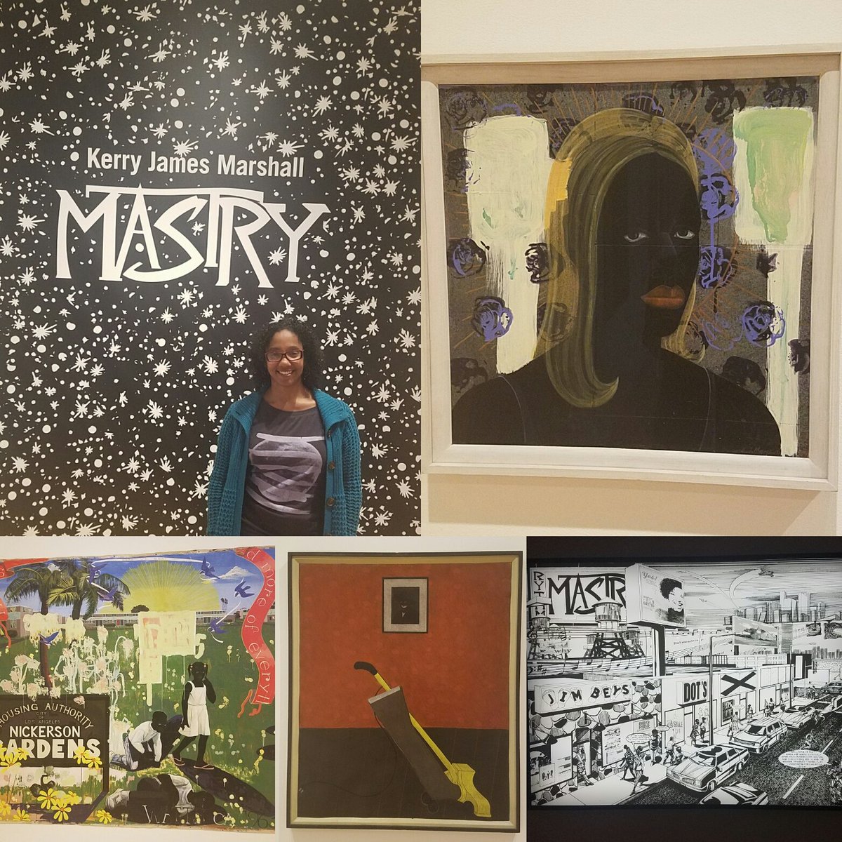 OurMuseums's tweet photo. Run; don't walk to @MOCAlosangeles to see #KerryJamesMarshall #Mastry. It's phenomenal! Stay tuned for the #ourmuseums blog post about it. https://t.co/0BGE6GFjwf
