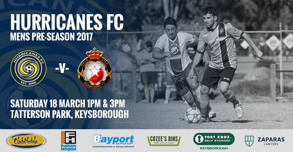 Pre Season for the men is over! Now we look forward to Round 1 next week at Home to Bayside Argonauts! #HurricanesFC #TheFoz