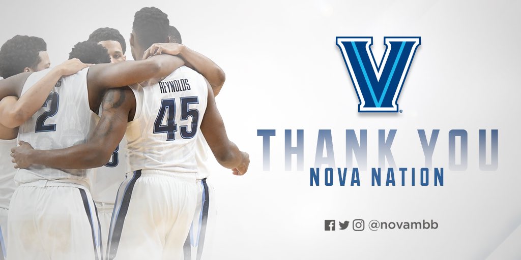 NovaMBB's tweet photo. With us every step of the way, 
Thank You #NovaNation. https://t.co/8wUxZHlB7f