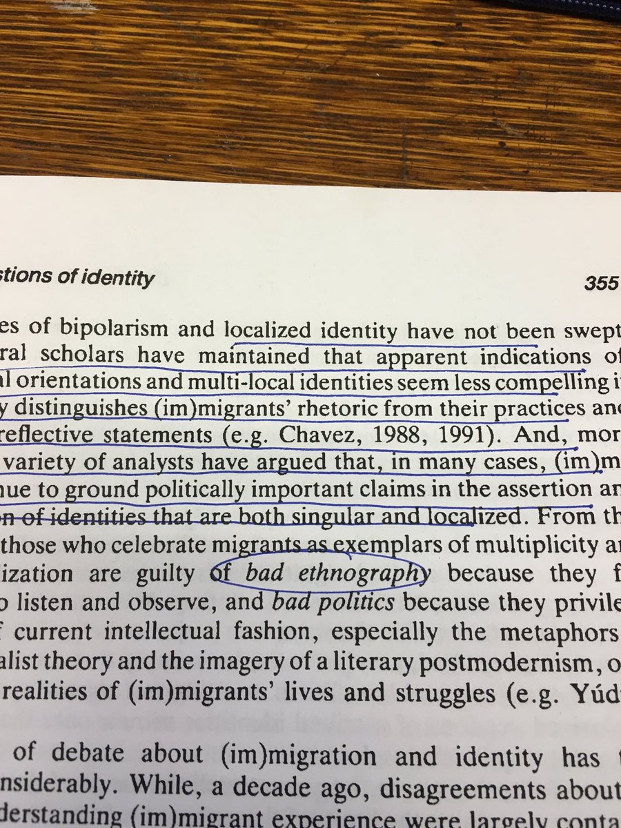 For an anthropologist: no greater sin than to be accused of #badethnography