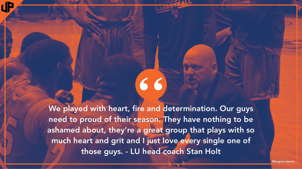LangstonSports's tweet photo. #LUMBB head coach Stan Holt on Langston's Cinderella run in the NAIA tournament. #goLions #ElevateLU https://t.co/d3JxRn8DRH