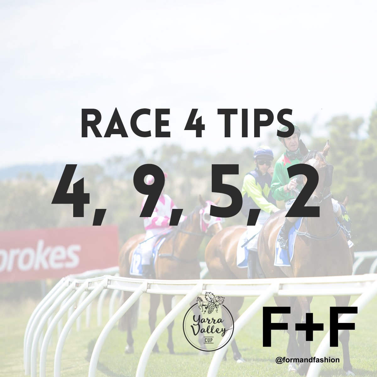 Yarra Valley Racing (@yvracing) on Twitter photo #YVCup Tips for Race 4: 4, 9, 5, 2 #YVCup Tips for Race 4: 4, 9, 5, 2