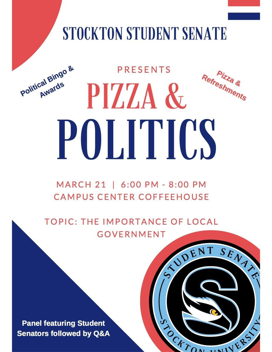 Join us this Tuesday for our second Pizza and Politics 🍕 #OspreySenate