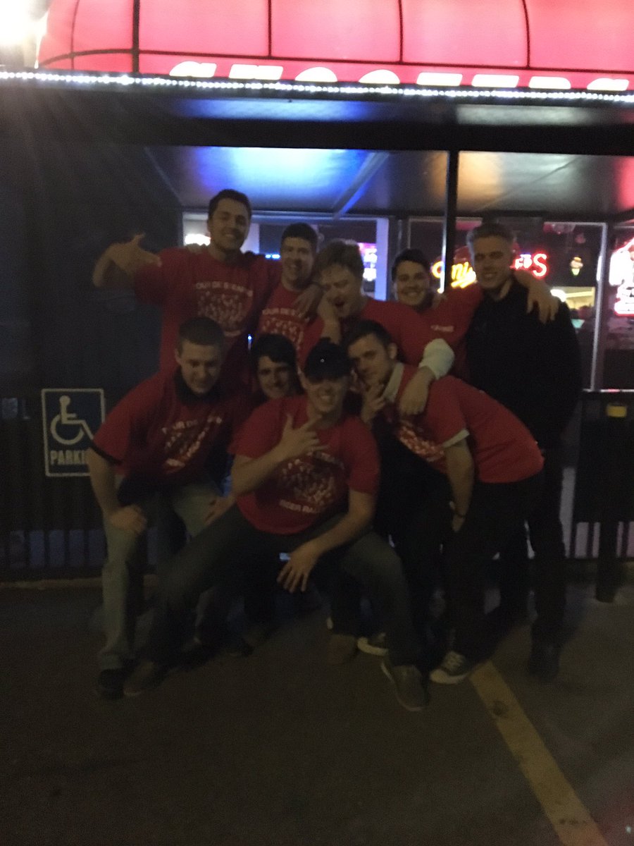 stearns_tour's tweet photo. We made it to St. Cloud. Shooters was a riot. We have about 7 bars left. We think we'll make it. Anyone disagree? #TourDeStearns #stop32 https://t.co/ursS1mCyhS