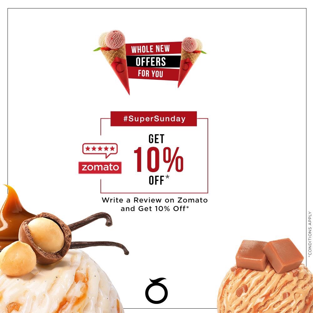 movenpickind's tweet photo. #Buy, #review and enjoy #Sundays with our 10% off.
#MovenpickIcecream #Zomato #SuperSunday #SelectedOutlets #Delhi #Bangalore #India https://t.co/avrAtjKqw9