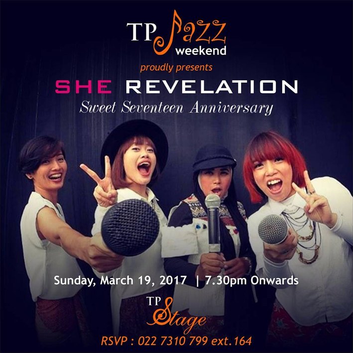 #onstagetonight <a href="/She_Band/">She Band</a>

#she
#sherevelation
#sweetseventeen
#jazz 
#tpjazzweekend
#tpstage
#thepapandayanhotel
#bandung