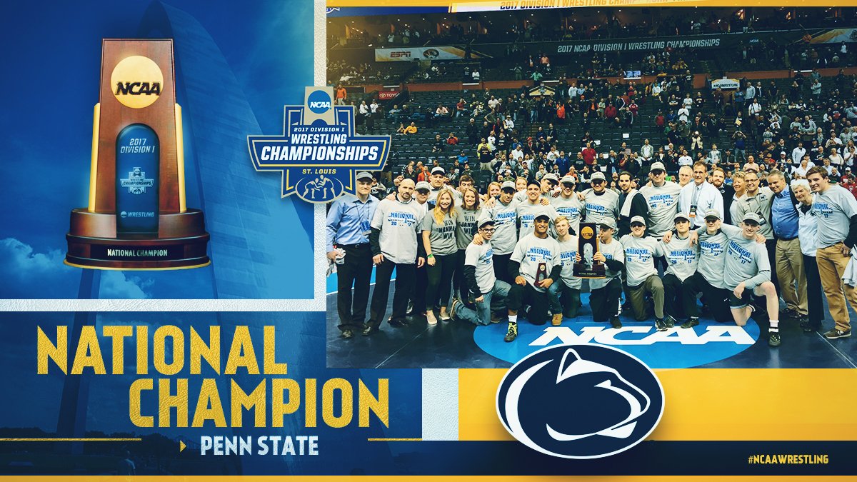WE ARE! PENN STATE tallies 146.5 total team points for the 2017 NCAA title and ties the NCAA record for most individual titles with five!