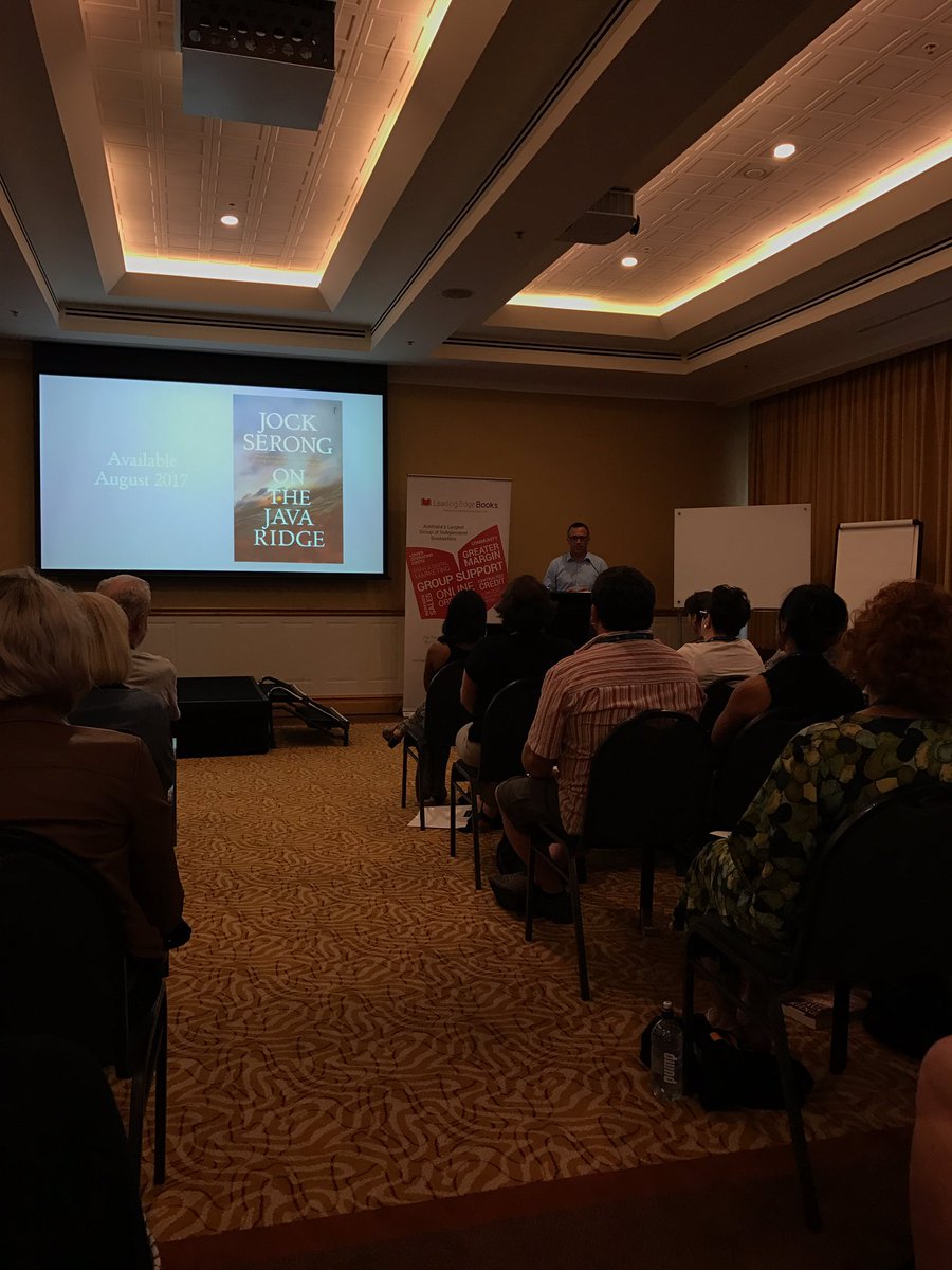 TDJ_Books's tweet photo. Great talk to start things off! Bookstores a unique form of retail! On the Java Ridge sounds fantastic, thanks @JockSerong @text_publishing https://t.co/odeRPCn5Ty