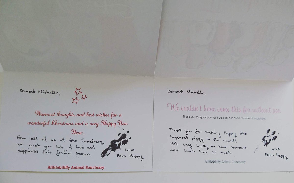 GPSSP2016's tweet photo. A 'signed' card from a grateful piggie named Happy to his secret Santa ❤️ https://t.co/3w3xKYU7me