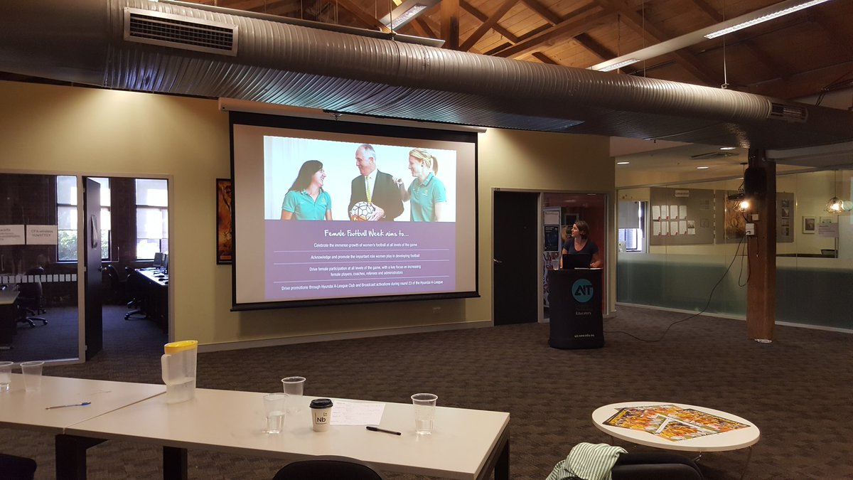 ReenaRajani's tweet photo. Ex-@TheMatildas player presenting to the crowd @FFA #hackffa @coderfactory @NodeGirlsSydney https://t.co/iXgxlCN9rs