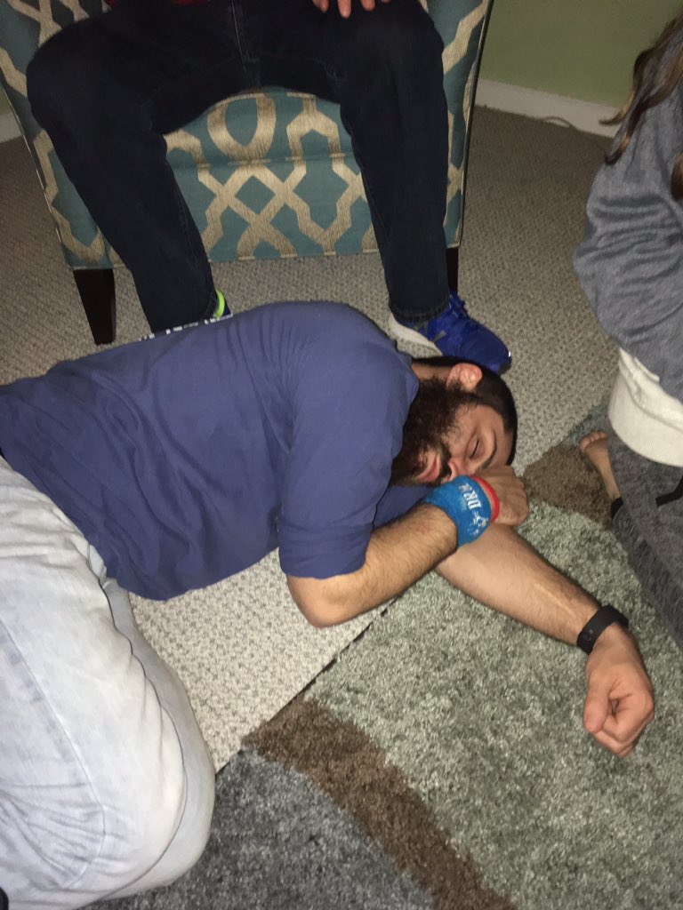DRMarathonDance's tweet photo. Someone is having a rough time after his first #DRMD...#DRMD17 #sleepingfordays https://t.co/cWVi6qpDmA