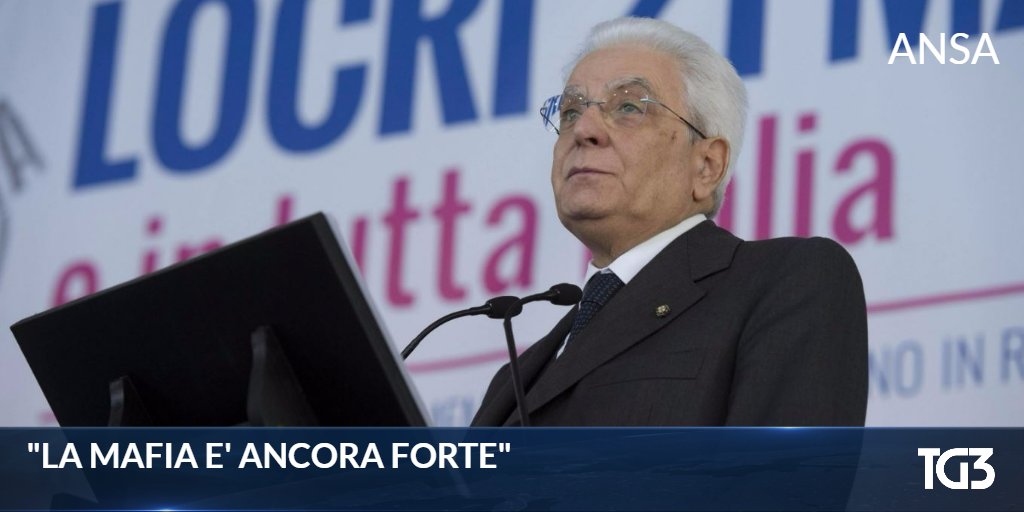 Tg3web's tweet photo. #Mattarella nella Locride a manifestazione di @libera_annclm:  "Mafia ancora forte, eliminare clientelismo e corruzione". Tra poco al #tg3 https://t.co/GSXKBUtkWS
