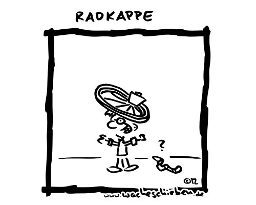 wacheschieben's tweet photo. Mit einer Radkappe ist man unter Auto-Fans modisch voll im Trend. #wacheschieben #cartoon #radkappe https://t.co/wn5GyfSHKk