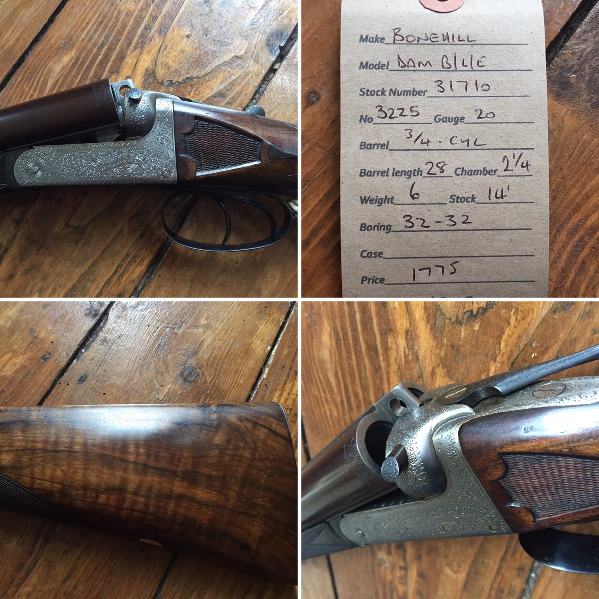 <a href="/vaynolgunroom/">Vaynol Gunroom</a> Bonehill 20bore £1775 6lb 14'' stock 28'' barrels #20bore #shotguns #shooting #englishshotguns #shootdays #duckshoot 🐥🐥🐥🐥🐥🐥🐥