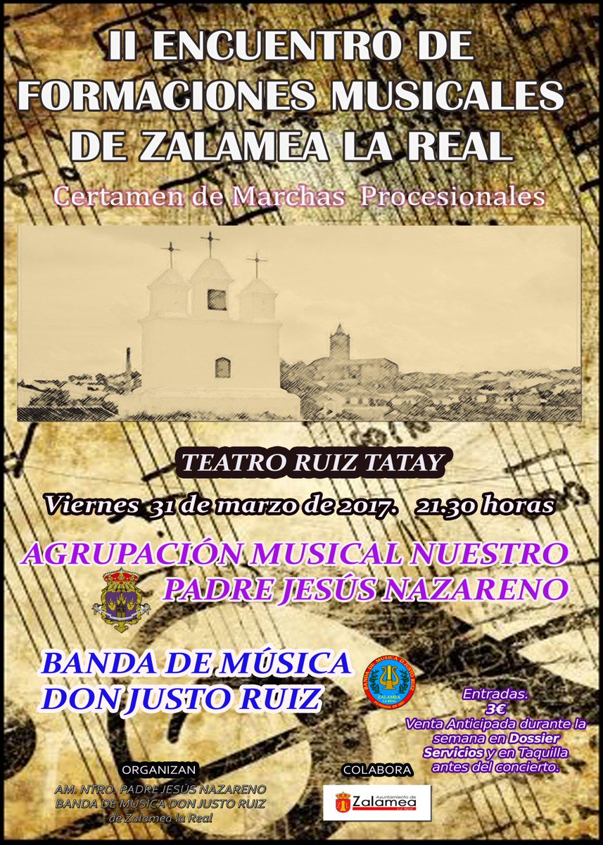 AmntroJesusN's tweet photo. Certamen de Marchas Procesionales de las formaciones musicales de Zalamea https://t.co/lqgeEUy4bj https://t.co/o6mZCovJqk