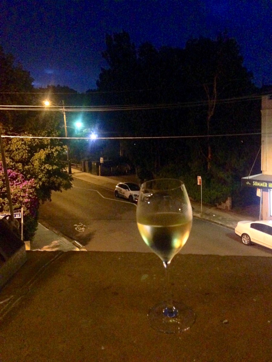 Beautiful autumn night for a glass of wine at Vernon's Bar, upstairs <a href="/OnePennyRed/">One Penny Red</a>, Summer Hill. #summerhill