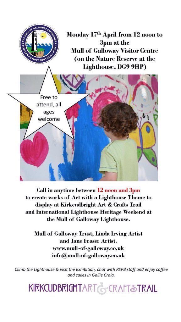 Arty crafty #lighthouse event 17th April #Easter everyone welcome, no booking required, free event 😊