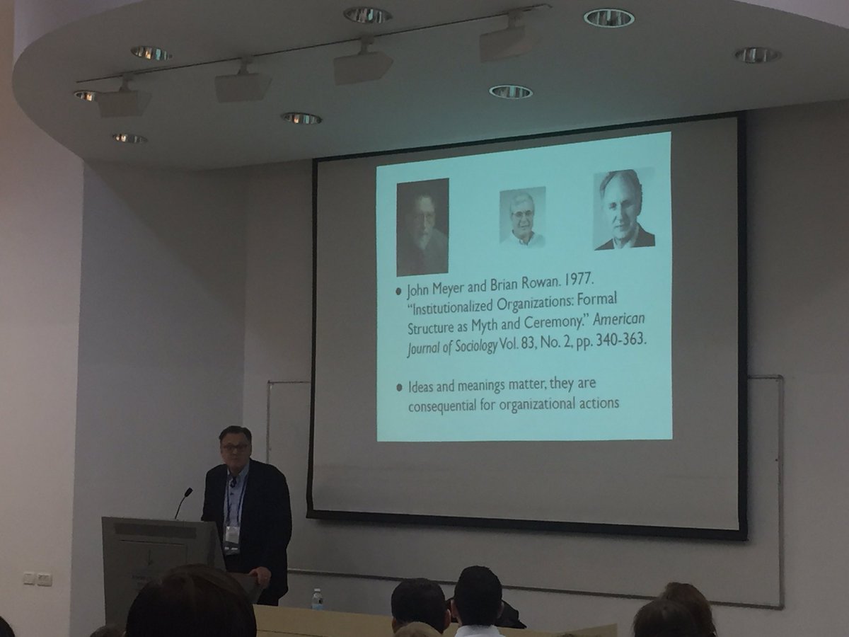 John Mohr in his keynote <a href="/HebrewU/">Hebrew University</a> on organizational fields, logics, and #machinelearning: renewing  #newinstitutionalism in age of #bigdata