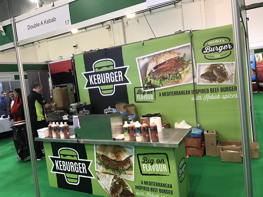 DABurgerCo's tweet photo. All set ip and ready to sample #Keburger at #fryit2017 #westpointarena https://t.co/ZCR3bC7e4i