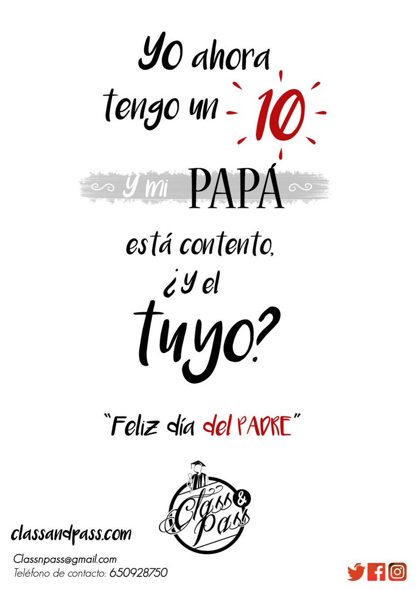 ClassAndPass's tweet photo. Class&amp;Pass os desea un #FelizDiaDelPadre #clasesparticulares https://t.co/5PPpusOG1w
