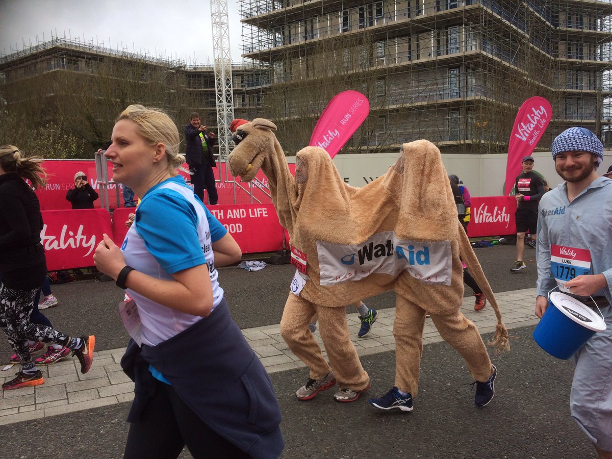 The <a href="/wateraid/">WaterAid</a> camel brings up the rear. Race well Reading