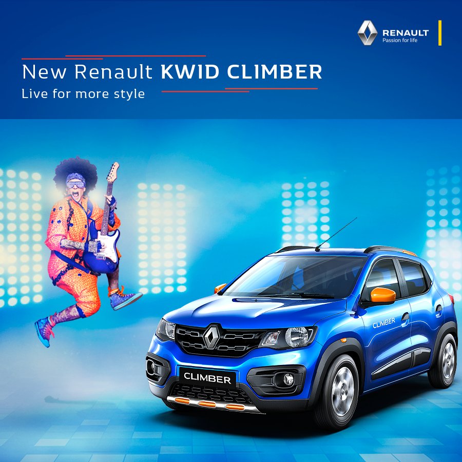 RenaultIndia's tweet photo. The new Renault #KwidCLIMBER brings you a head-turning combination of style and excitement. https://t.co/DLYCKajgAv #LiveForMoreStyle https://t.co/0DXoXUtMhY