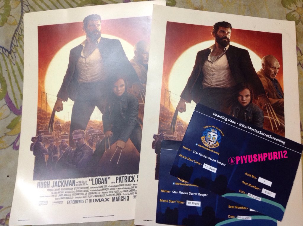 piyushpuri12's tweet photo. @FoxStarIndia @WolverineMovie @RealHughJackman @XMenMovies Watched this amazing movie before the world!Here are my tickets #LoganOneMoreTime https://t.co/hZFUOwPQ8r
