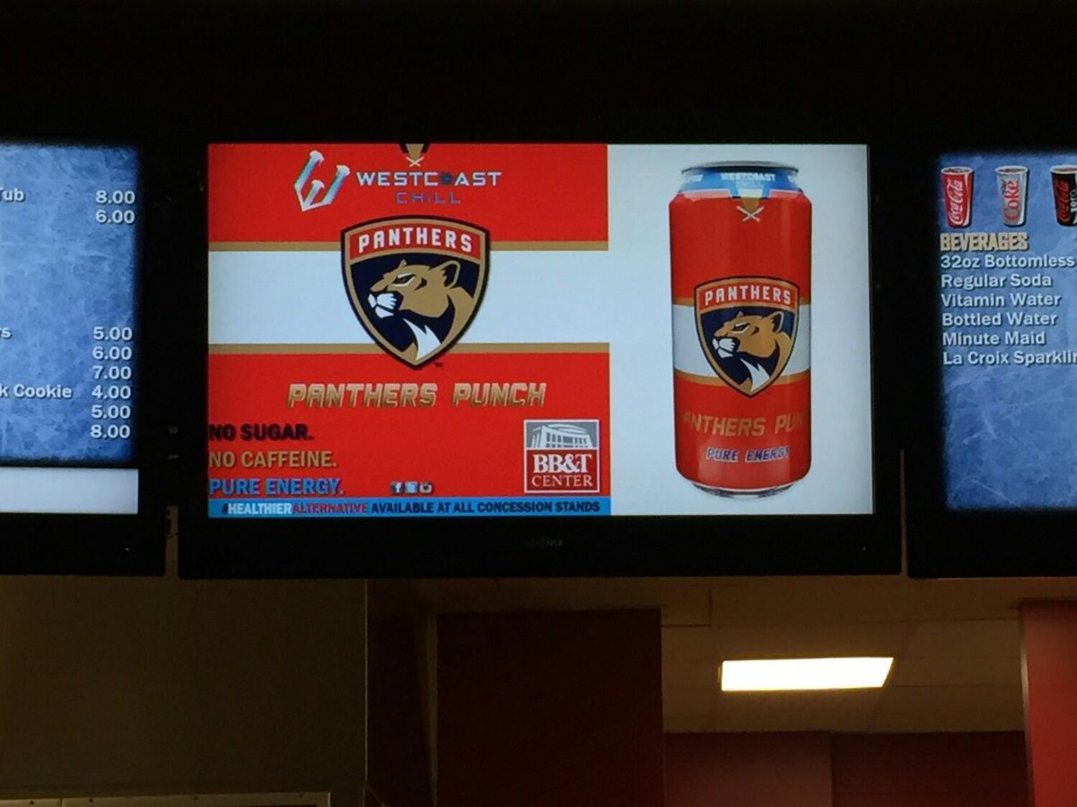 WestCoastChill's tweet photo. @FlaPanthers #PureEnergy #PanthersPunch now available at @BBTCentrFlorida and retailers throughout the region ! https://t.co/tRa2oKTeCV