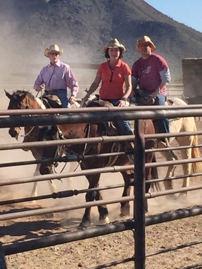 Bucket List item:  Pretend to be a cowgirl for a week and pen some longhorn cattle with Dad &amp; Brother. Check! ✅