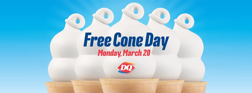 OHChildrens's tweet photo. Kick off the 1st day of spring w/a free cone @DairyQueen! Head to your local participating location Monday, 3/20. #freeconeday #conewithme https://t.co/uOWpCfPPVh