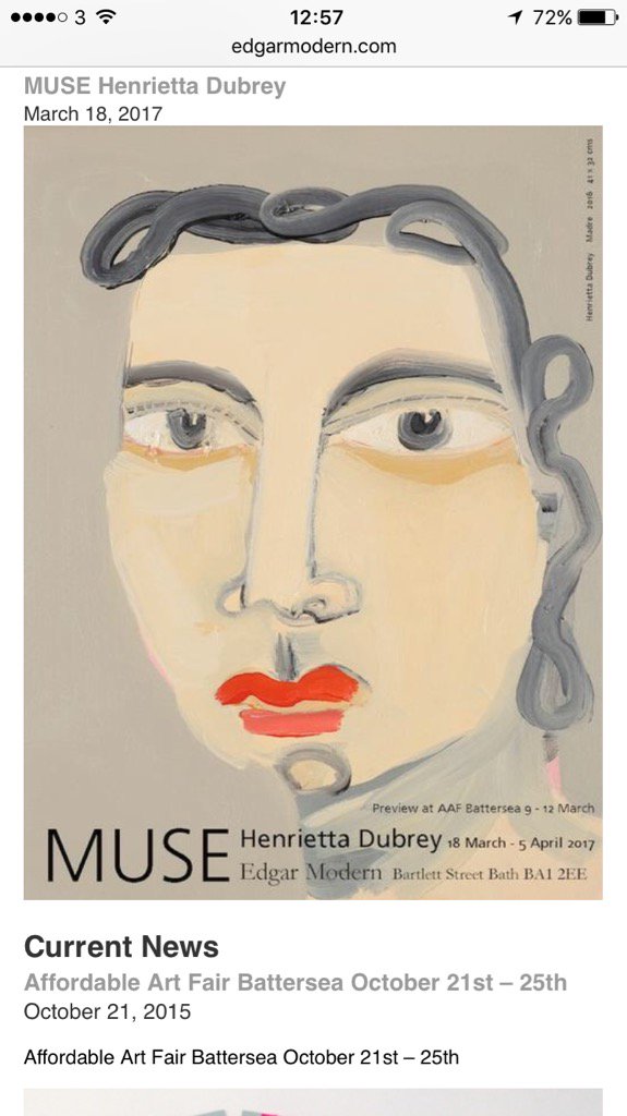 Favourite artist @HenriettaDubrey #art exhibition 'Muse' @EdgarModern yesterday. Great way to finish day in # Bath.