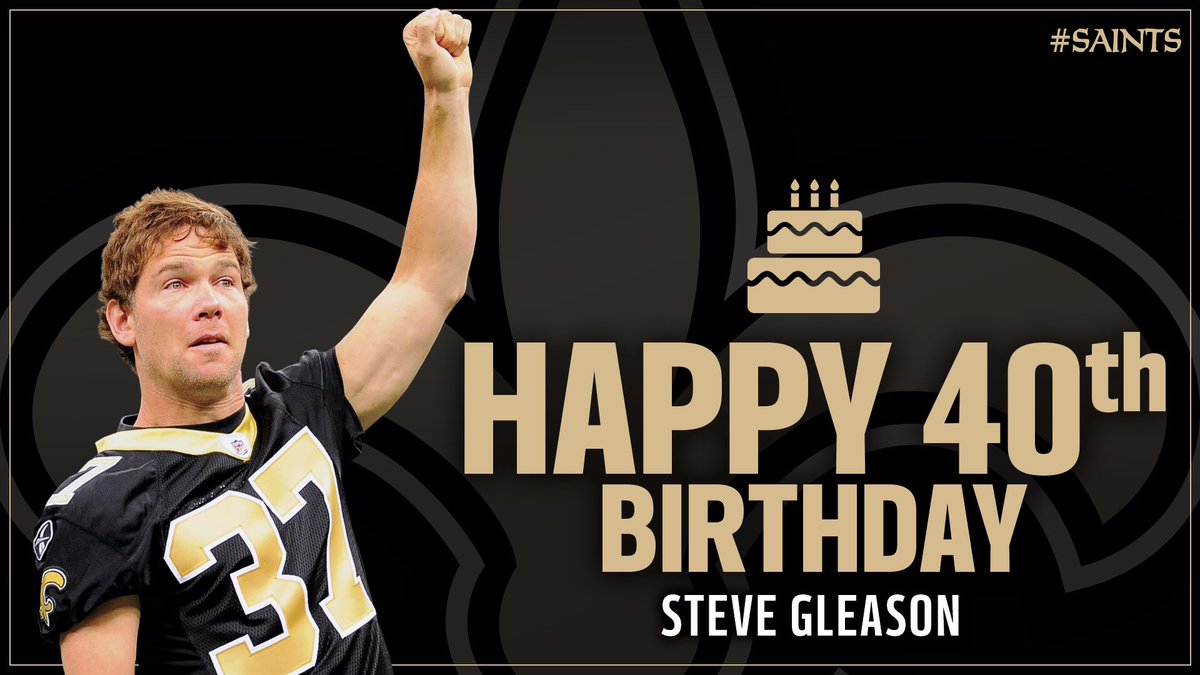 Saints's tweet photo. Be sure to wish a happy 40th birthday to @TeamGleason! #NoWhiteFlags #Saints https://t.co/q3KHmtfSXp