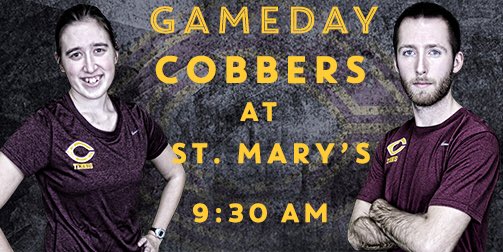 CobberSID's tweet photo. GAMEDAY! Good luck to the Cobber men's & women's tennis teams who are in Winona today to take on St. Mary's. #RollCobbs ๐ฝ #DriveTo125 https://t.co/2ONKl9K3et