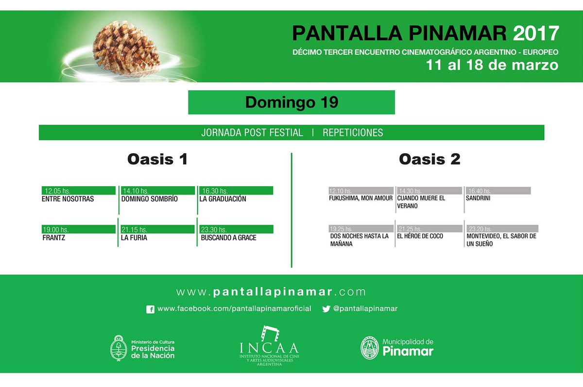 pantallapinamar's tweet photo. Te presentamos la grilla del Domingo 19 #pantallapinamar2017 https://t.co/p6CNNkGRaN