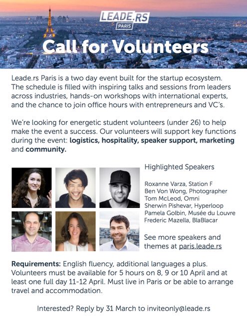 elliot_passot's tweet photo. We are looking for energic student volunteers for @loic amazing event in Paris ! #leadersparis @leaderscentral https://t.co/AD35p38Mit