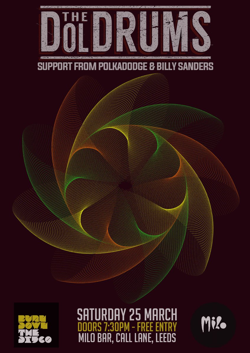 This Friday Live <a href="/MILOBARLEEDS/">MILO BAR</a> 
Free Entry - 7.30pm
W/ <a href="/TheDoldrumsUK/">The Doldrums</a> / <a href="/polkadodgeband/">Polkadodge</a> / @leedsmusicscene @bdtdwardy @BDTDNico <a href="/madibrown_/">Madi Brown</a>