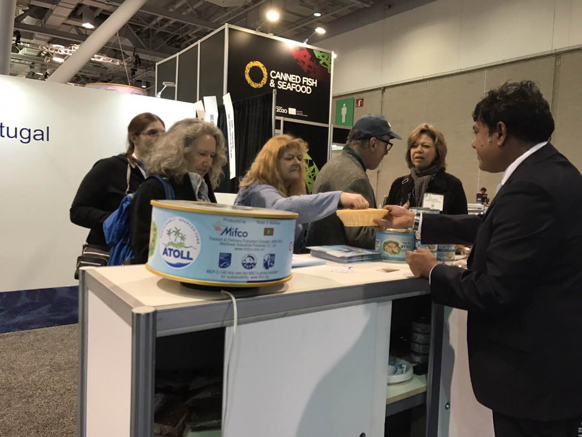 bostonshowmv's tweet photo. @mifcomv aiming to promote #Atoll brand and to strengthen the yellowfin market with a new product which is #Loins
 #BostonSeafoodShow https://t.co/ioJrjzl2Pe