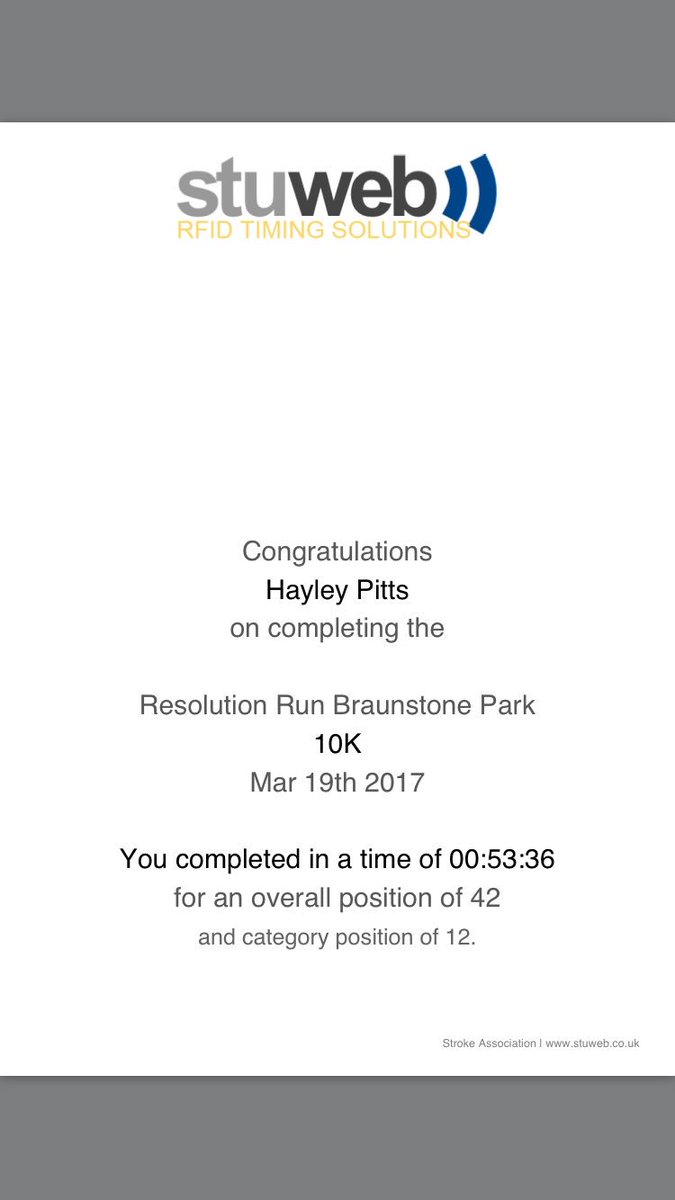 hilife78's tweet photo. I'll take that result 👍🏻 considering a couple of months ago I hadn't even completed a 10K! #resolutionrun #10k https://t.co/DOiwNZ1eGr