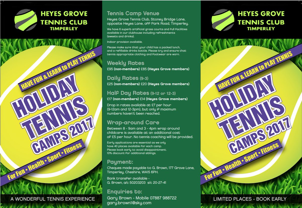 HGTennis1's tweet photo. Check out the tennis holiday club. First one is starting in two weeks! Sibling discounts available, book now. #timperley #altrincham #tennis https://t.co/KYymvwveCR