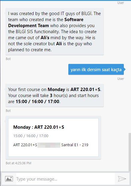 aliozgur's tweet photo. SIS (Student Information System) bot prototype is being developed in Bilgi University. This bot is first of its kind in Turkey. https://t.co/RxnAUFBz9A