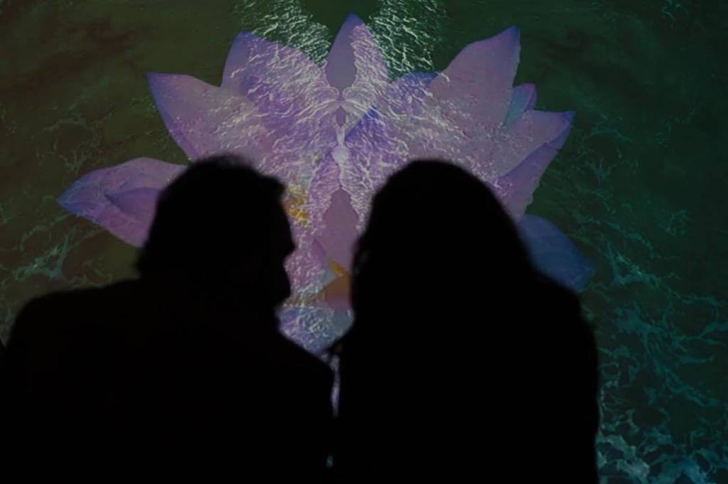 ProjectEffimera's tweet image. Silhouette dei visitatori sull'opera video di @sarah_cirah ieri sera all'inaugurazione di … ift.tt/2n3Swio